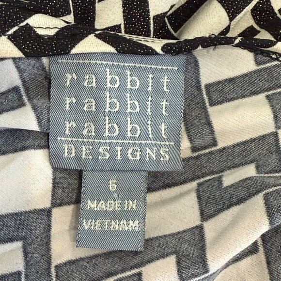 Rabbit Rabbit Designs Geometric Print Maxi Dress Size 6 Polyester Spandex Blend - Picture 2 of 11